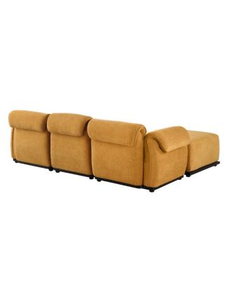 93" L chenille modular sofa with iron frame