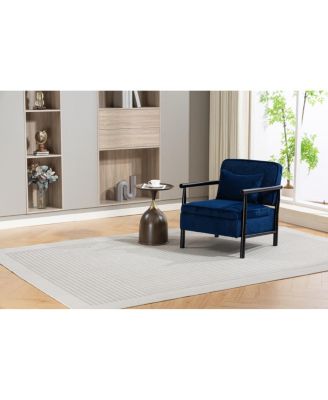 Storage Chair, Mid Century Modern Accent Chair with Wood Frame