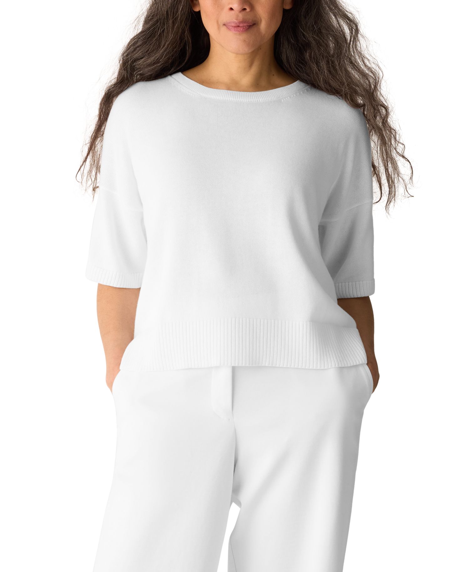 Eileen Fisher Women's Crew Neck Pull-On Top
