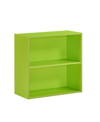 Wood 2-Tier Shelf Bookcase Storage Organizer