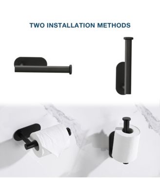 Self Adhesive Toilet Paper Holder - Stainless Steel, Rustproof, No Drilling, Wall Mount Bathroom Tissue Holder for Bathroom