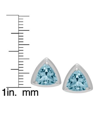 2-Pc. Genuine Blue Topaz (2.98 ct. t.w.) Trillion Pendant Necklace and Stud Earrings Set in Sterling Silver. Also Available in Amethyst.