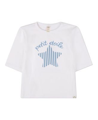 Little Girls "Petit Etoile" Cotton-Rich Star-Themed 3/4-Sleeve T-Shirt