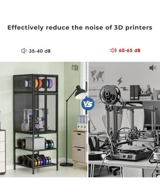  3D Printer Cabinet with Filament Storage Rack & Noise-Reducing Design