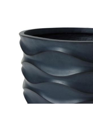 13.4-Inch Round Waves MgO Planter