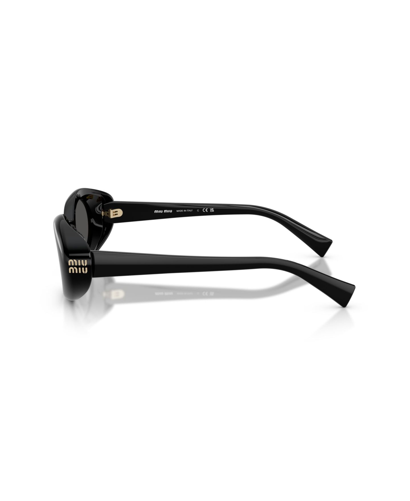 Женские солнцезащитные очки MIU MIU Oval Sunglasses, MU B09S, цвет: Чёрный — фото 3