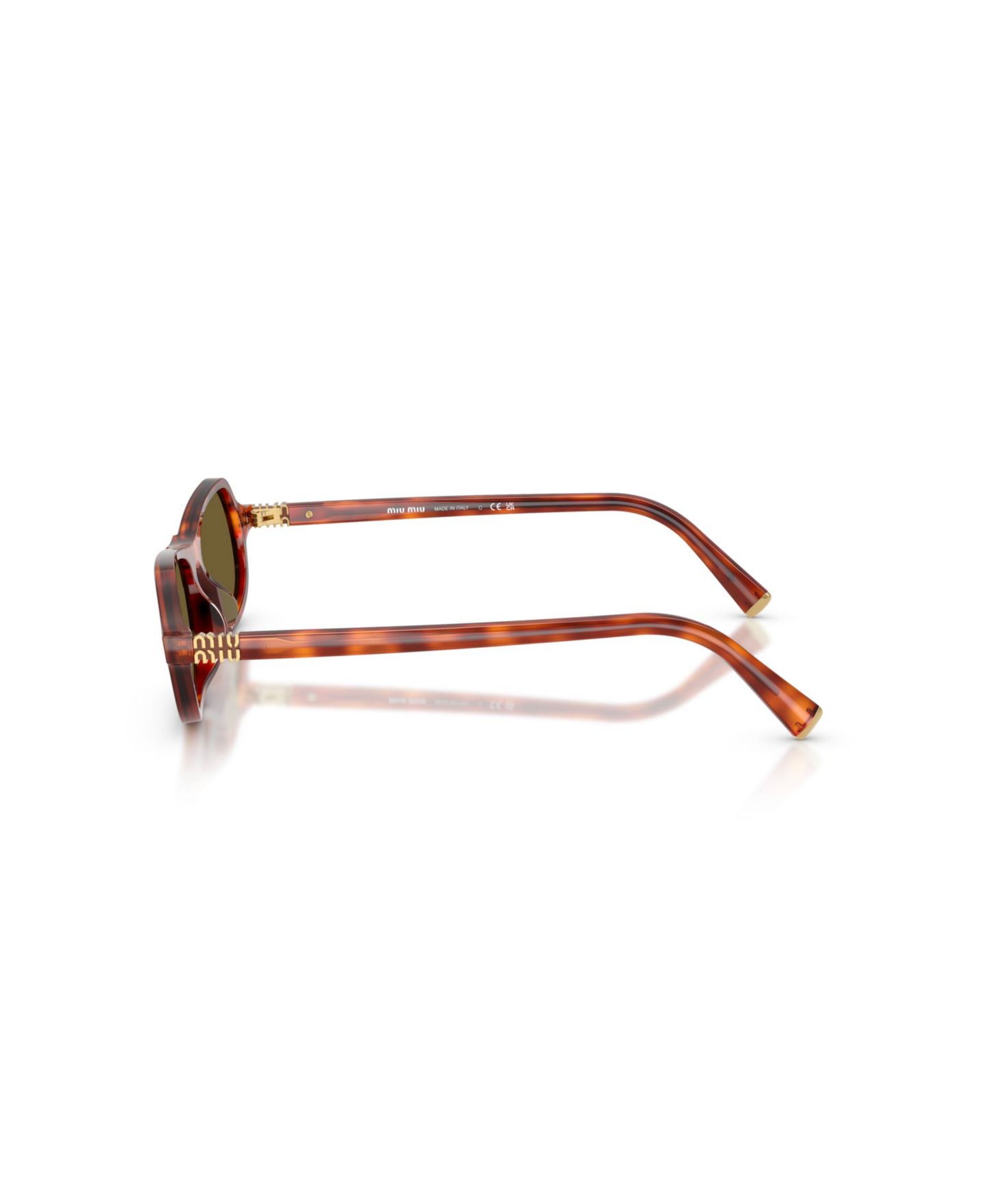 Женские солнцезащитные очки MIU MIU Geometric, MU B10SU, цвет: Гавана коньячный — фото 3