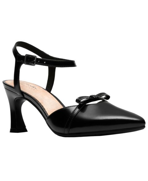 Женские туфли Clarks Tammitha Bar Pointed Toe Dress Pumps, цвет: Чёрный кожаный
