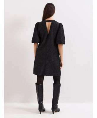 Women's Jacquard Round Neck Mini Dress