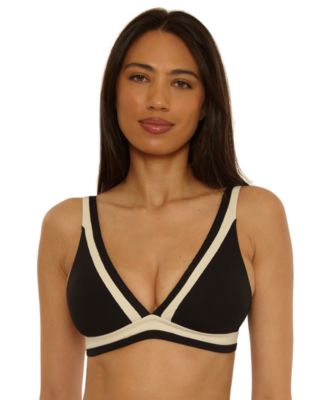 Women's Coast Line Fine Rib Color-Block Swim Top