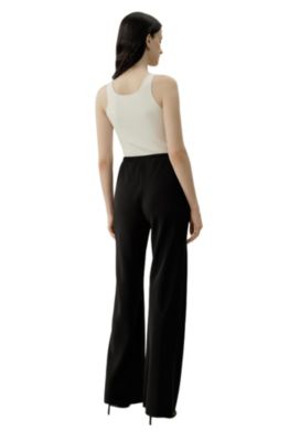 Women's Bias Cut Straight Leg Silk Pants