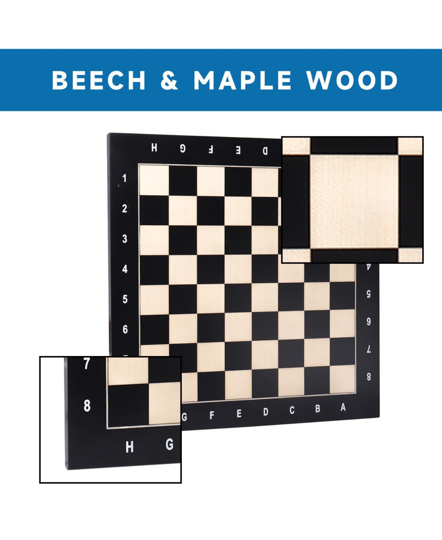 Детская игрушка GSE Games & Sports Expert Professional Tournament Inlaid Chessboard, от 12 лет, цвет: Чёрный — фото 2
