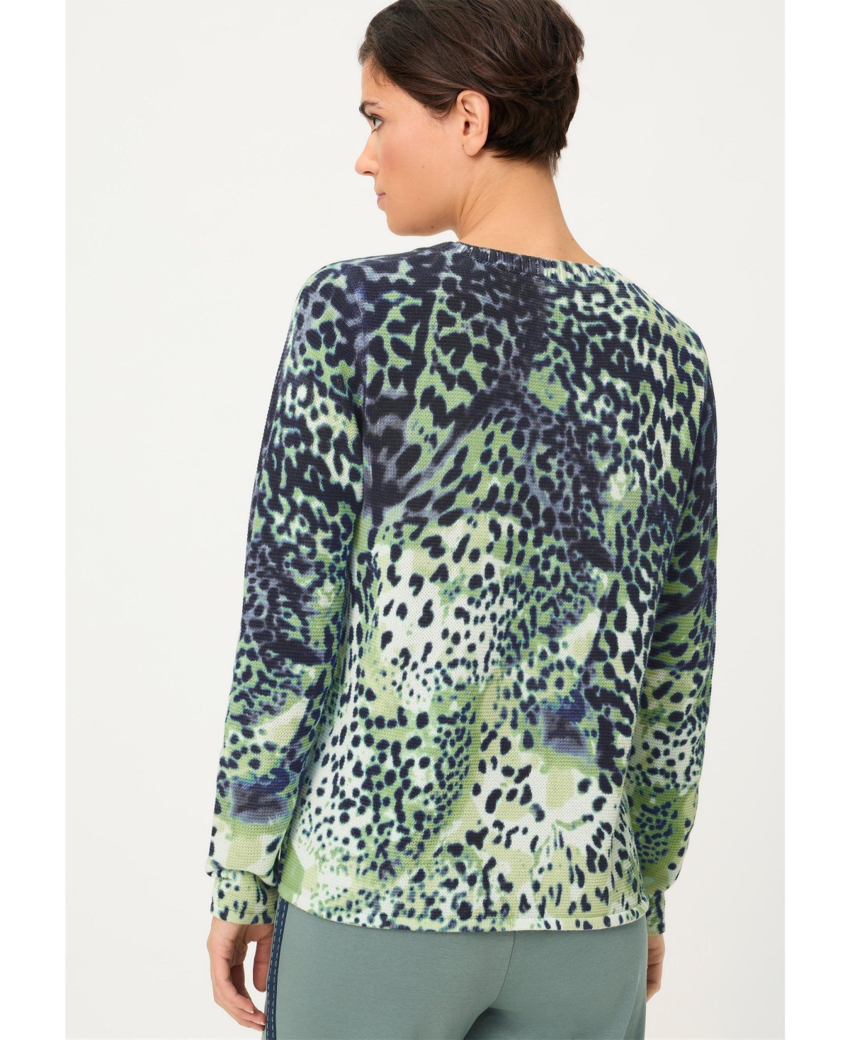 Olsen Women's Animal Print Camo Sweater