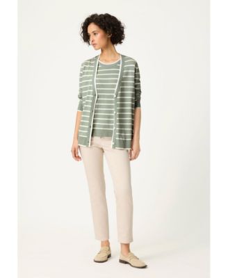 Women's Striped Short Sleeve Sweater