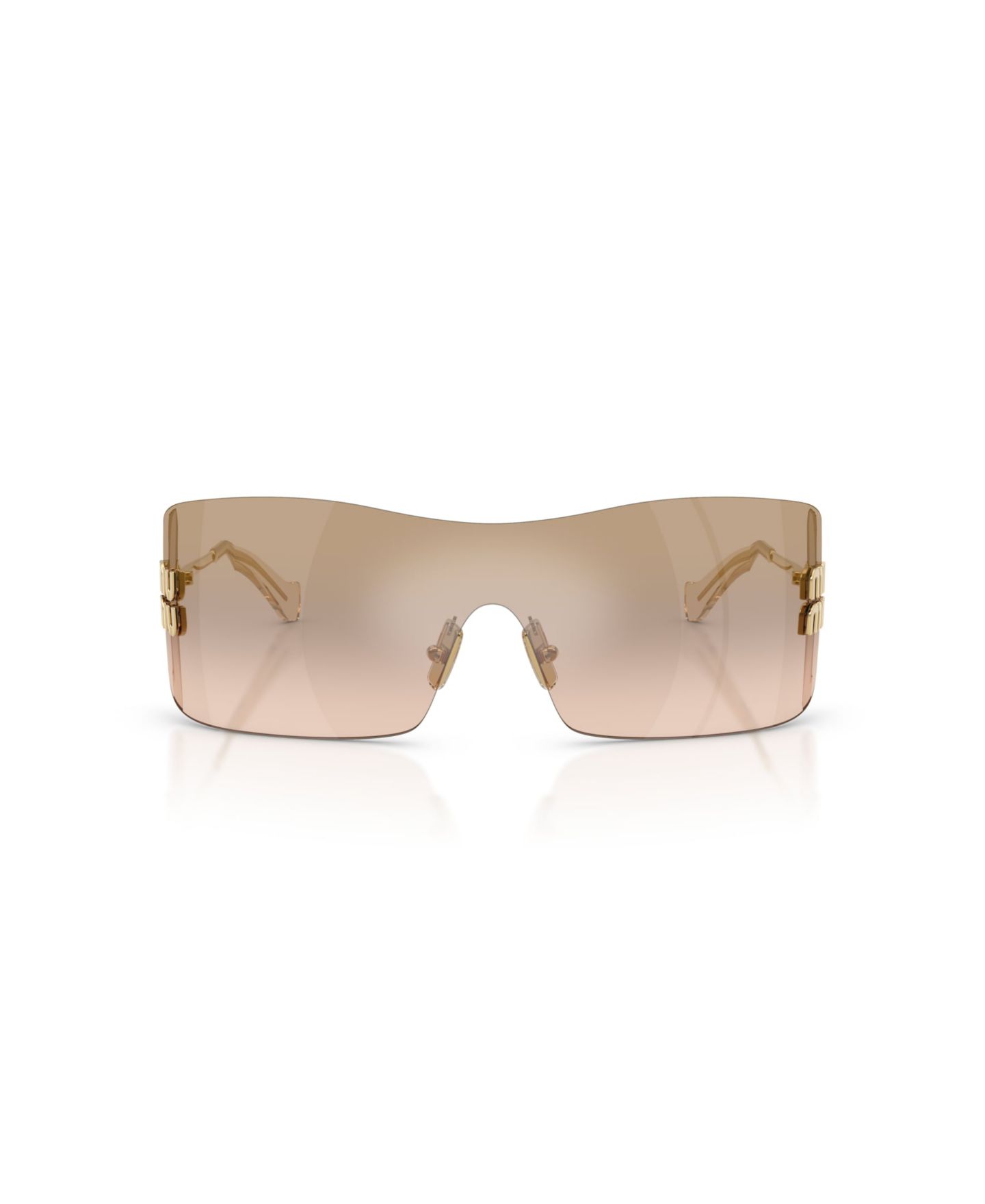 Женские солнцезащитные очки MIU MIU Rectangle Sunglasses, MU B53S, цвет: Золотой — фото 2