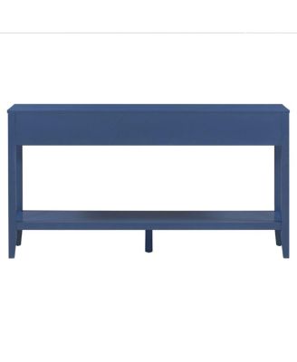 59.1" Farmhouse Console Table with 3 Drawers & Bottom Shelf