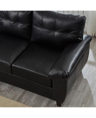 79" Three Seater Modern Faux Leather Sofa with Storage
