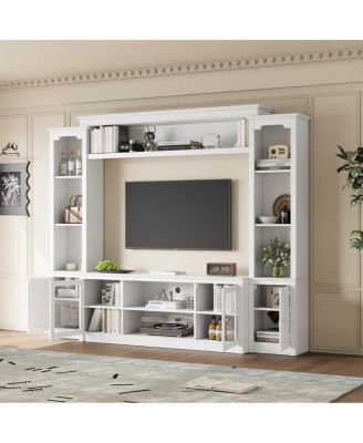 Streamdale  Furniture Modern TV Stand with Bookcase for TVs up to 65-inch