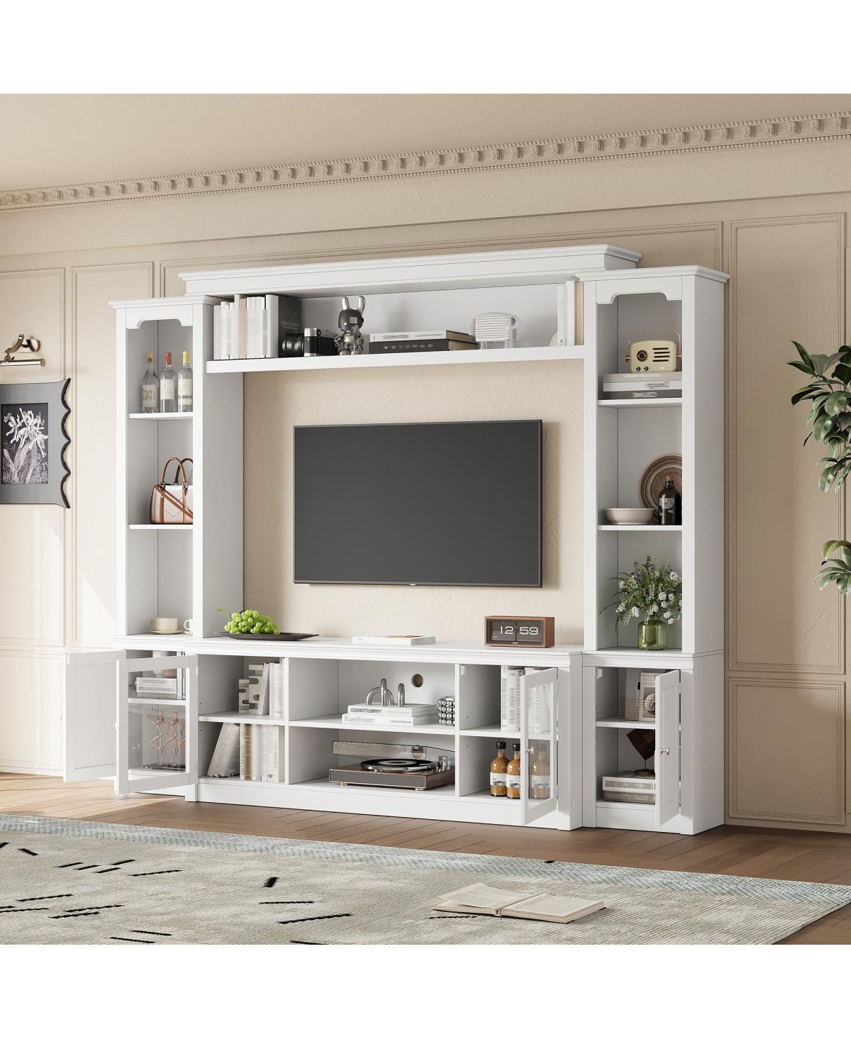 Streamdale Furniture Modern Tv Stand with Bookcase for TVs up to 65-inch
