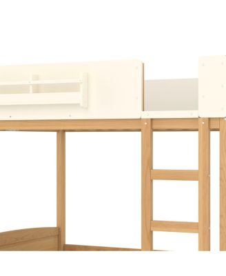 Streamdale Queen Bunk Bed with Trundle, Bookshelf, and Auto Design for Kids