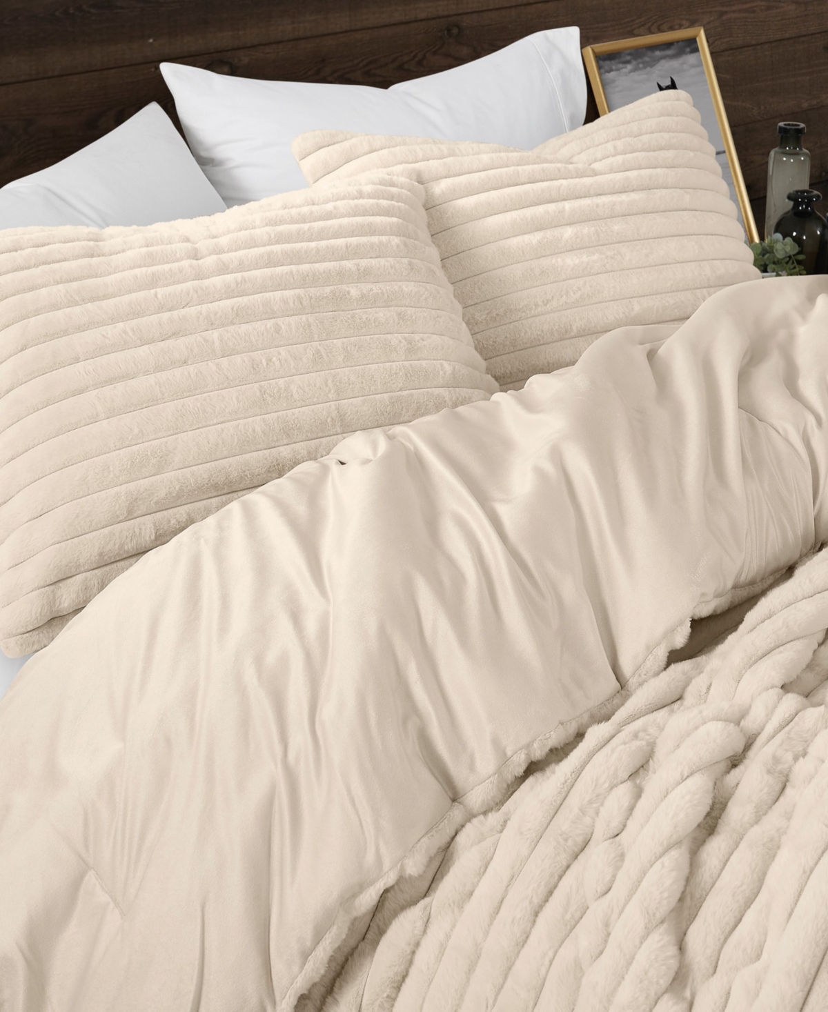 Frye Channel Faux Fur 3-Pc. Comforter Set