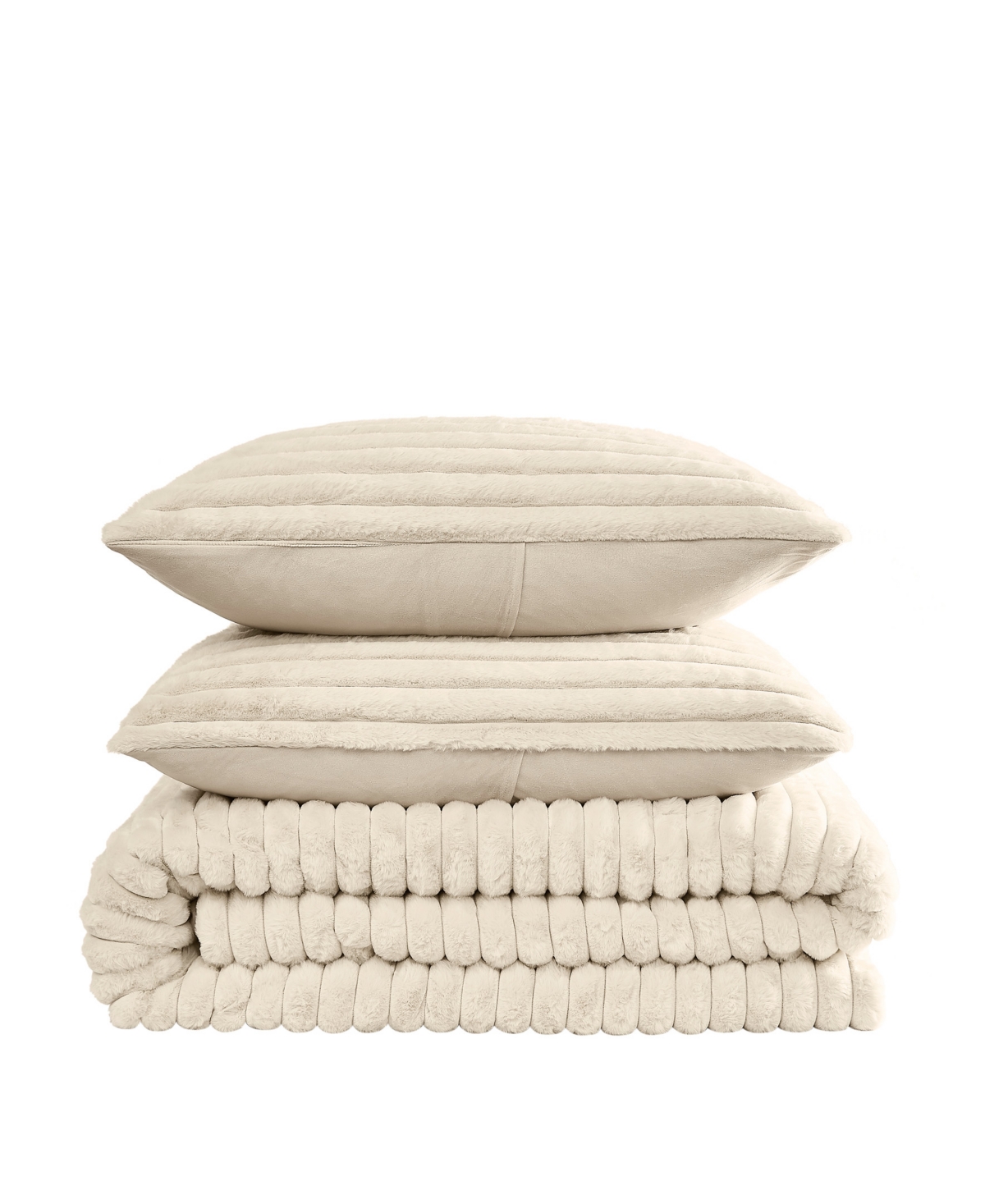 Frye Channel Faux Fur 3-Pc. Comforter Set