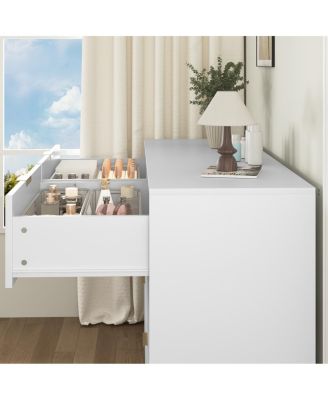 Drawer Dresser for Bedroom, Modern Wood Chest Organizer