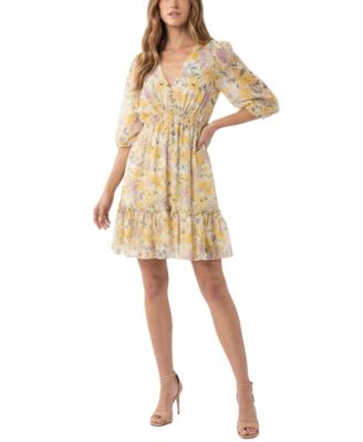 Women's Floral V-Neck A-Line Dress