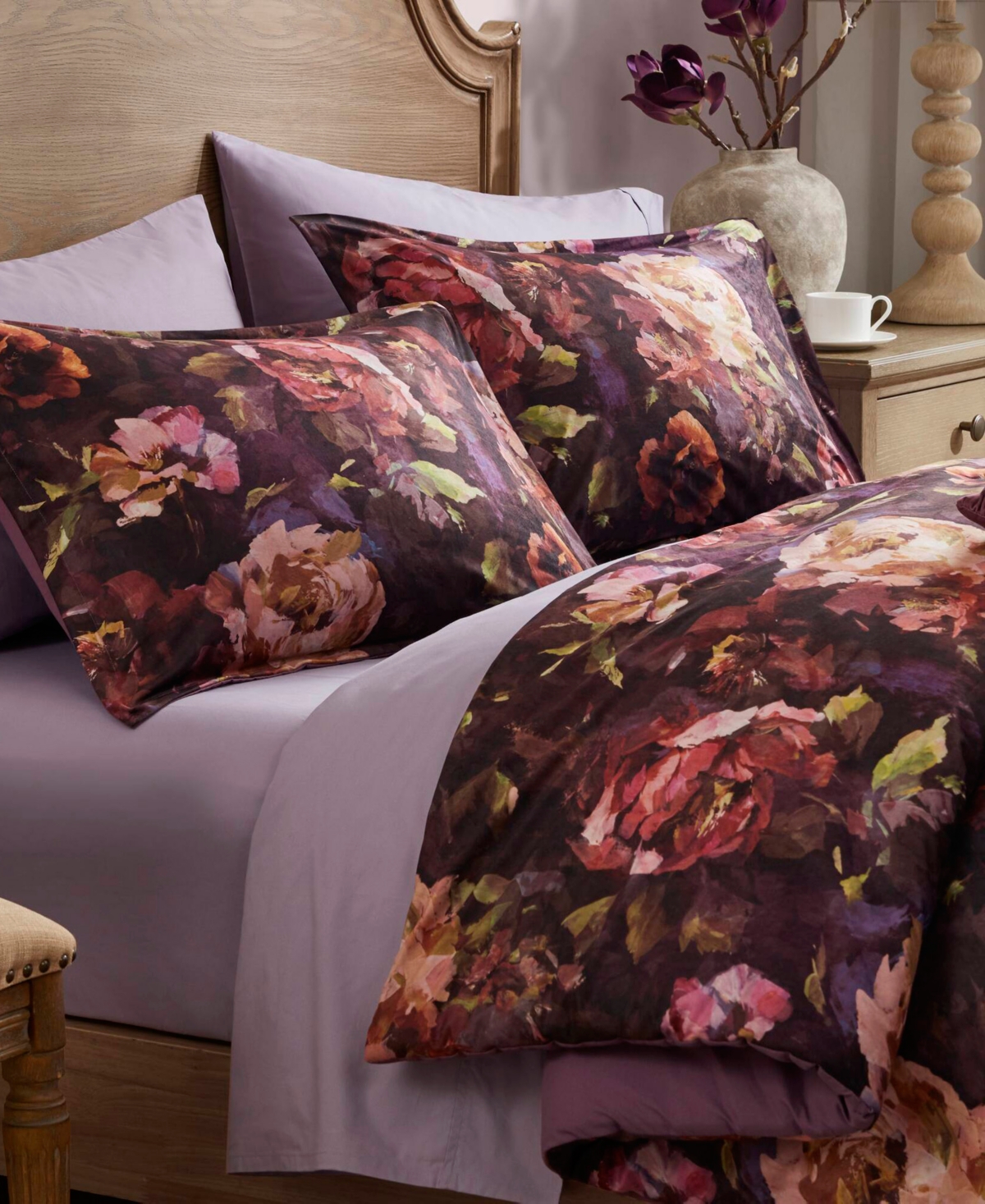 Madison Park Seraphina Velvet Floral Print 4-Pc. Comforter Set