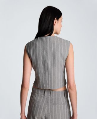 Women's Pinstripe Boxy Vest