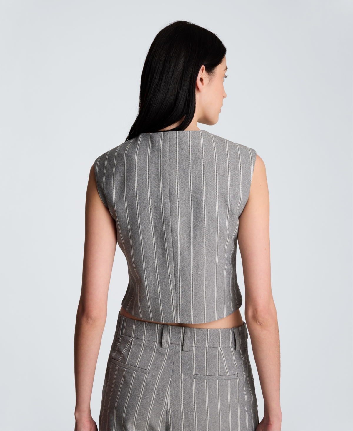 Kenneth Cole Women's Pinstripe Boxy Vest