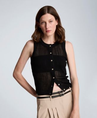 Women's Sheer Variegated Rib Vest