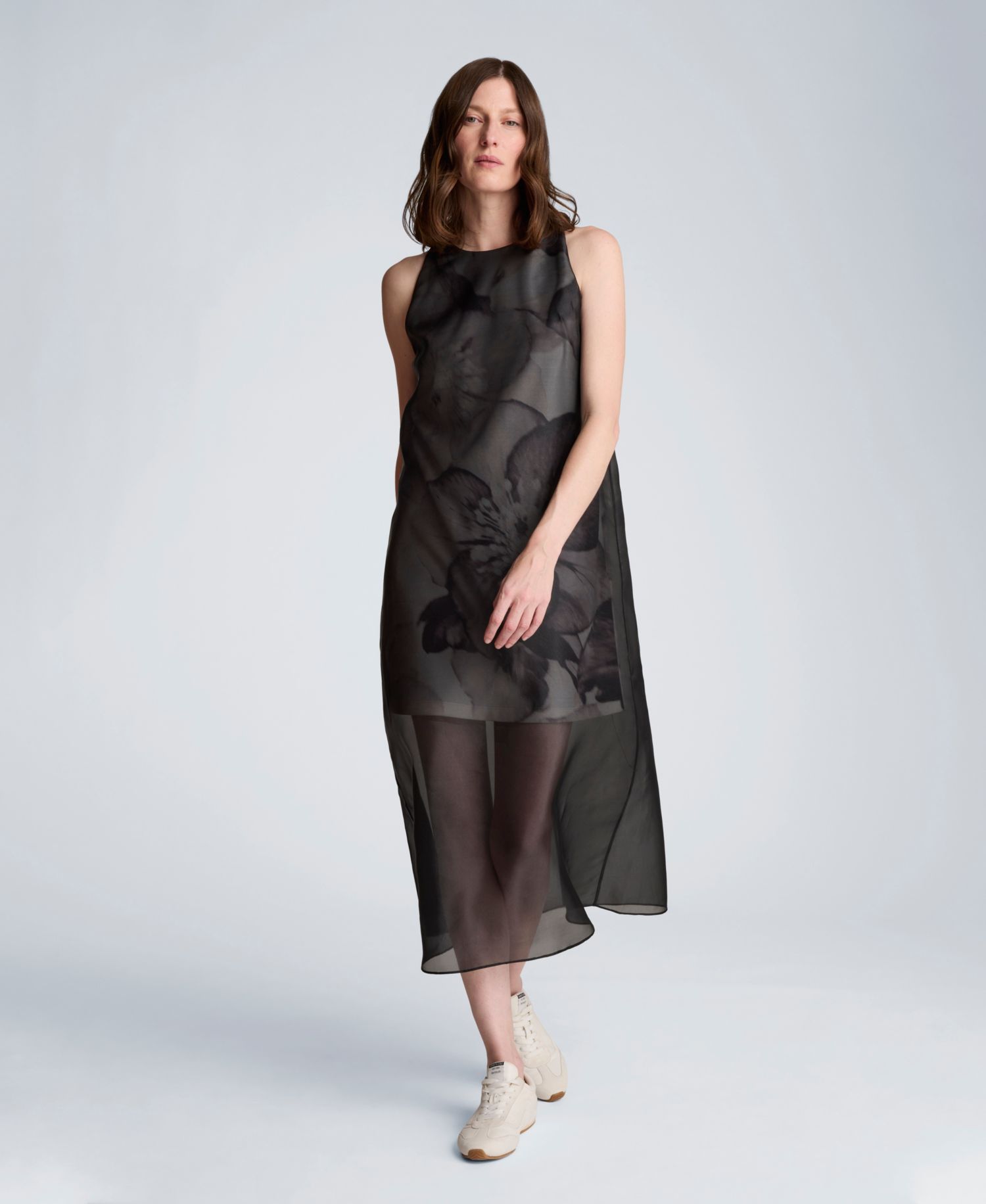 Women's Sleeveless Sheer Overlay Dress