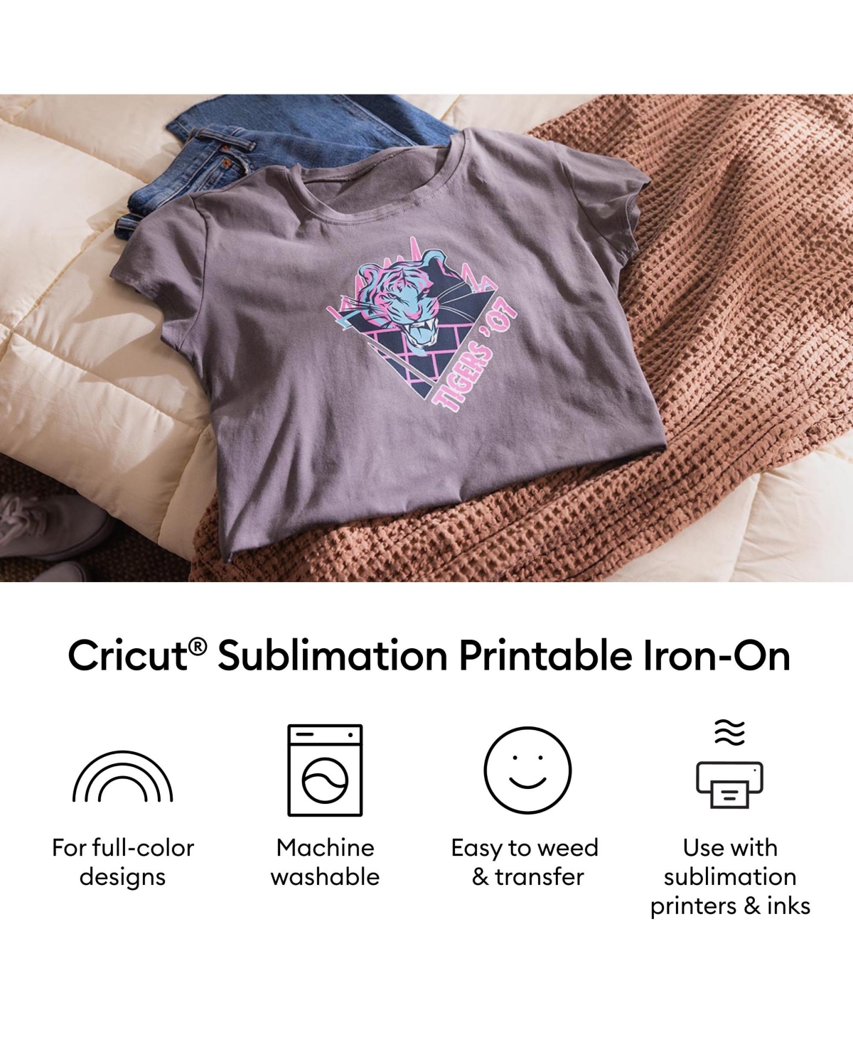 Cricut Sublimation Printable Iron-On Sheets - 8.5 in x 11 in (10 ct)