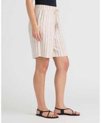 Women's Pull-On Bermuda Short w Sequin Stripe