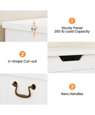 39.4-Inch Wooden Toy Chest & Storage Bench, Safety Hinge for Kids  Room