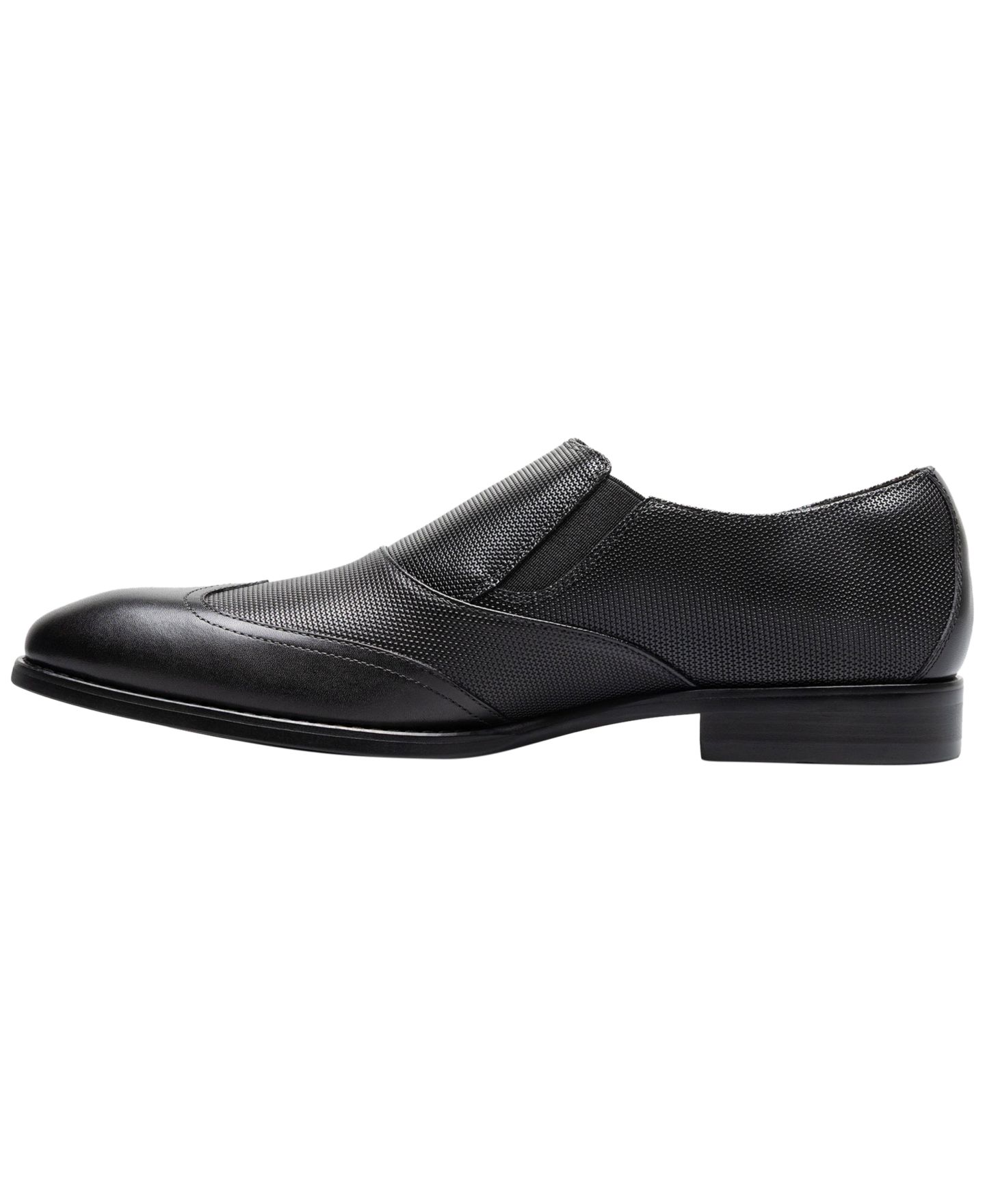 Мужские туфли Stacy Adams Lockwood Wingtip Slip-On Dress Shoes, цвет: Чёрный — фото 7