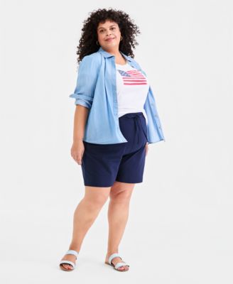 Style & Co Plus Size Perfect Short-Sleeve Open-Crewneck T-Shirt