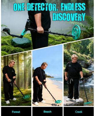 Metal Detector for Adults Waterproof, High-Accuracy Pinpointer Set, 4 Mode, 9" Coil, Backlight LCD, All Metal/Disc Modes for Junior & Youth