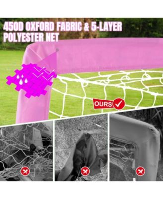 Pro-Grade Kids Backyard Soccer Goal, Tear-Resistant 5-Layer Polyester Net & 10mm Poles, 7x5ft Portable Pop Up Training Set with Size 4 Ball