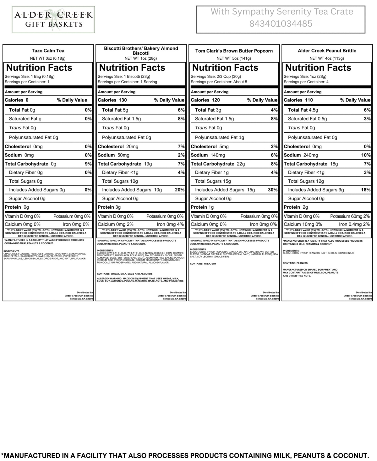 Alder Creek Gift Baskets with Sympathy Serenity Tea Crate, 6 Pieces