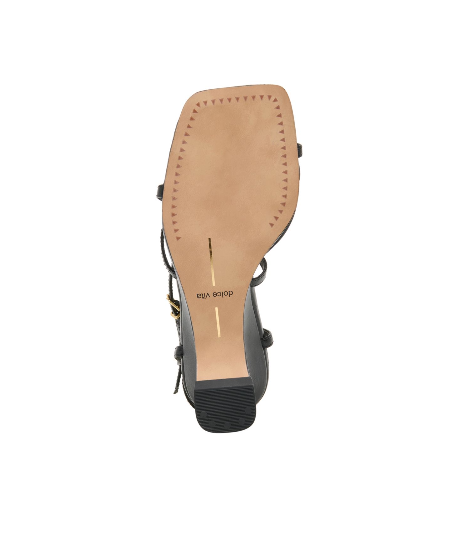 Женские сандалии Dolce Vita Aylee Toe-Ring Strappy Sculpted Wedge, цвет: Чёрный кожаный — фото 5