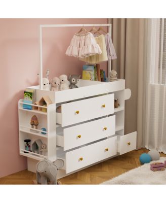 Modern Baby Dressing Table with 3 Drawers & Storage