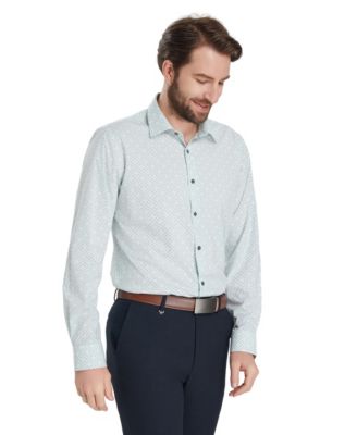 Men's Slim-Fit Geometric Print Dress Shirt