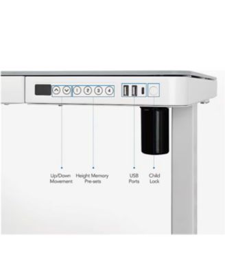 EW8W Height Adjustable Standing Desk, White