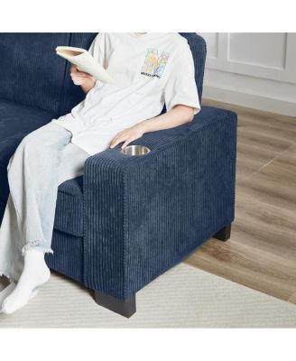 Corduroy 83.86" Modern Compressed 3-Seater Sofa for Living Room