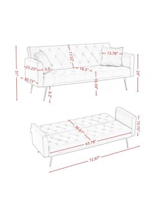 Modern 72" Foldable Sleeper Sofa