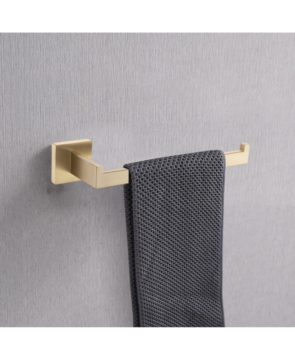 Rainsken 4- Piece Bathroom Hardware Set, Towel Bar, Toilet Paper Holder, Hand Towel Rack and Robe Hook, Stainless Steel