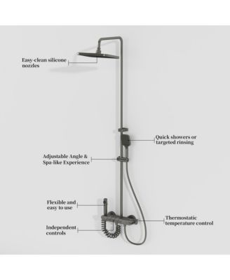 3-Spray Rain Shower Faucet 2.5 GPM & Handheld Combo Kit, 10.63 in. Rain Head