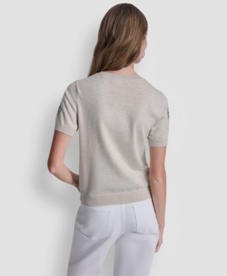 Women's Embellished Logo Crew Neck Sweater